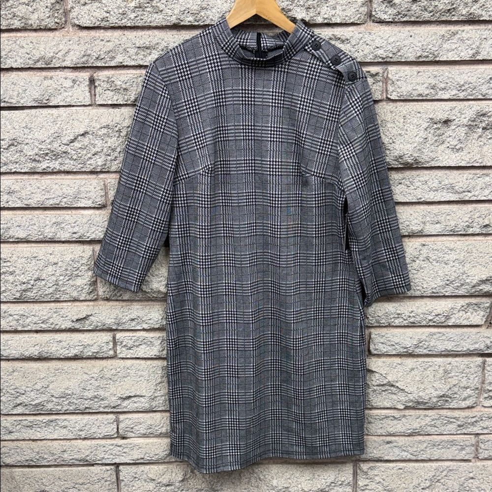 Suzy Shier Gray Plaid Dress
